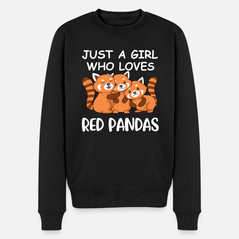 Red Panda Geschenk Mädchen Frauen Roter Panda - Männer Premium Bio Pullover - Schwarz
