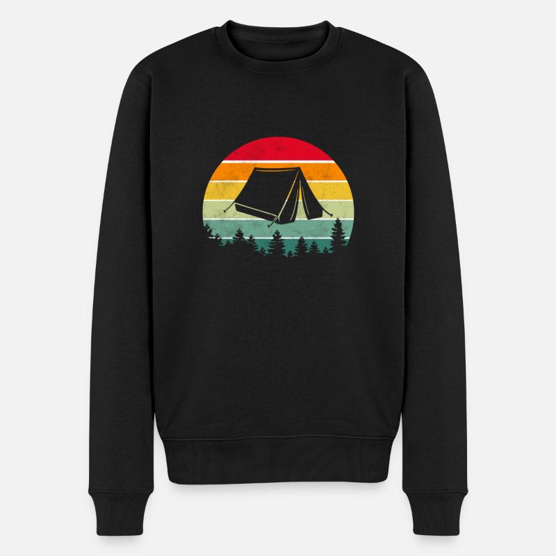 Tentes de camping rétro - Pull Premium bio Homme - noir