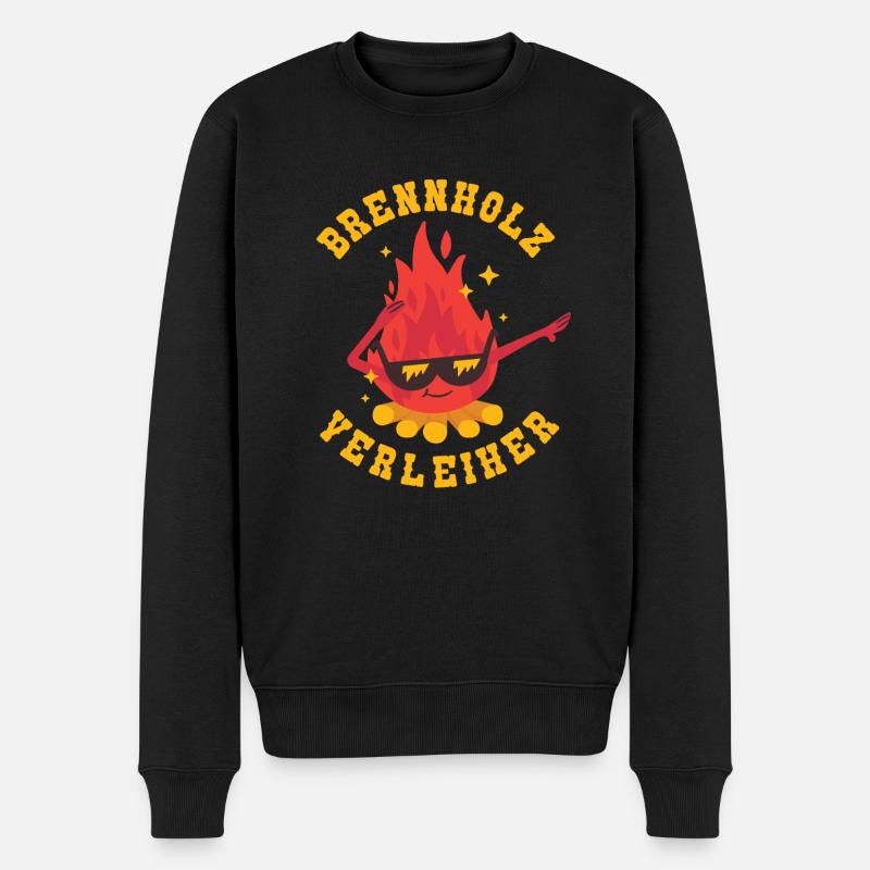 Brennholz Verleiher Holzfäller Waldarbeiter Shirt - Männer Premium Bio Pullover - Schwarz