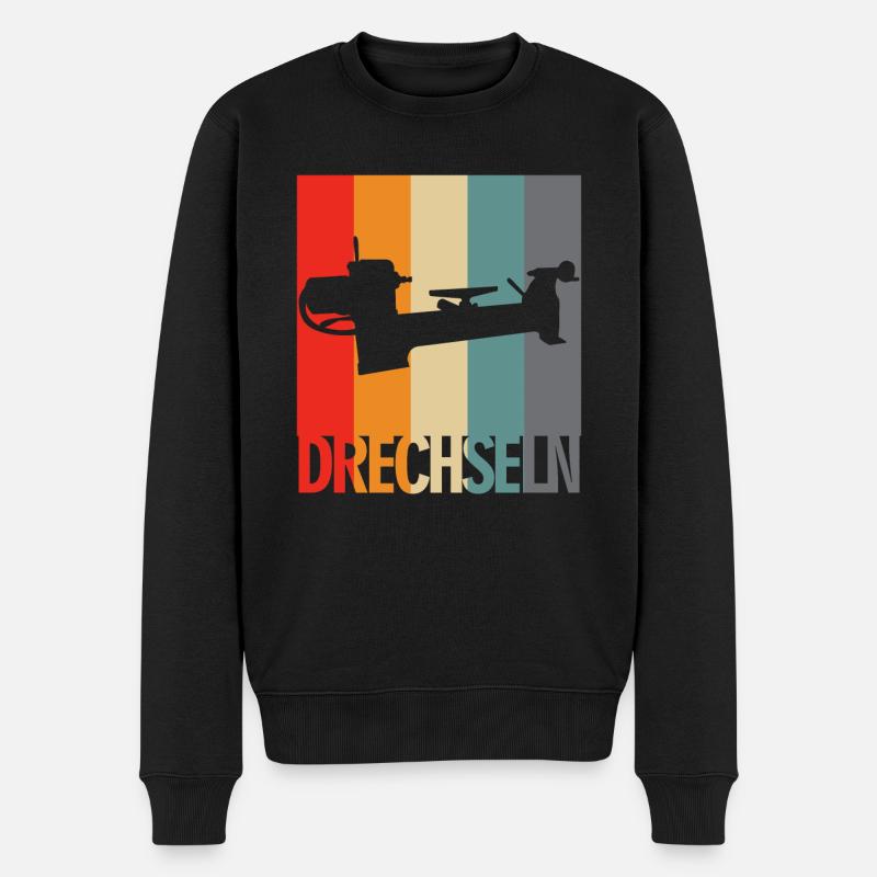 Drechsler und Drechseln - Drechselbank - Männer Premium Bio Pullover - Schwarz