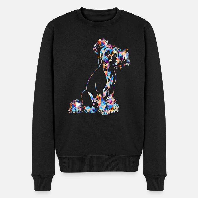 Chinesische geometrische Hemden mit Haube - Männer Premium Bio Pullover - Schwarz