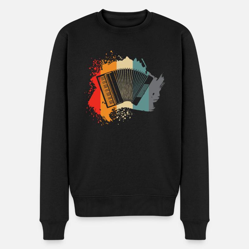 Akkordeon - schönes retro Design - Männer Premium Bio Pullover - Schwarz