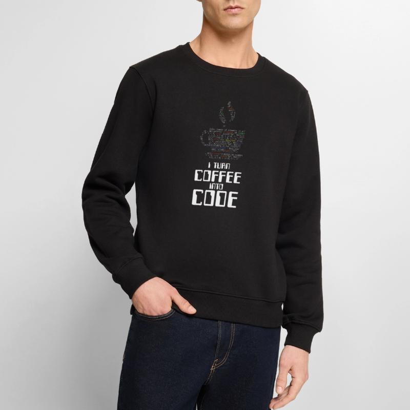 I Turn Coffee Into Code Coder Coding HTML Gift Men's Premium Organic Jumper