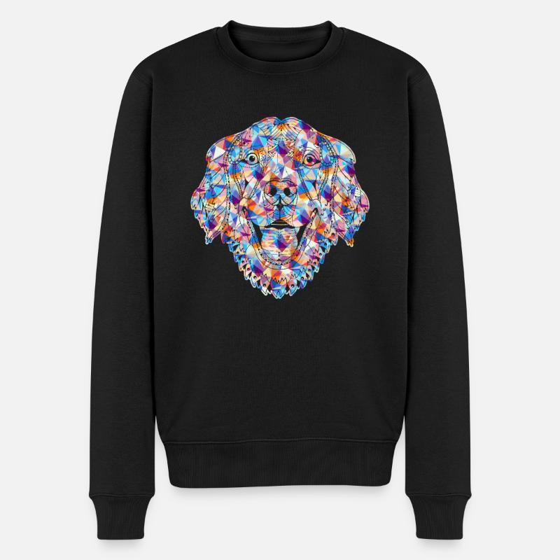 Chemises géométriques Golden Retriever - Pull Premium bio Homme - noir
