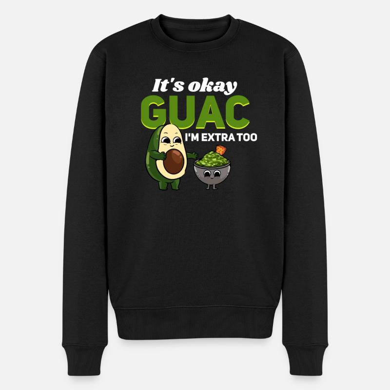 Guacamole Guac Avocat Vegan - Pull Premium bio Homme - noir