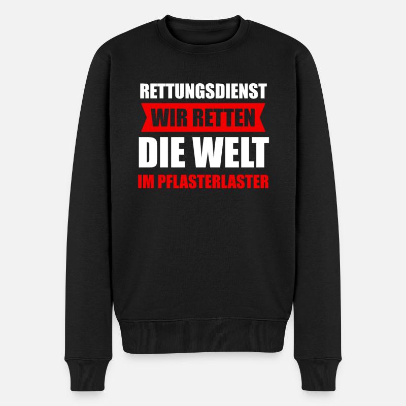 Rettungsdienst Rettungssanitäter Sanitäter - Männer Premium Bio Pullover - Schwarz