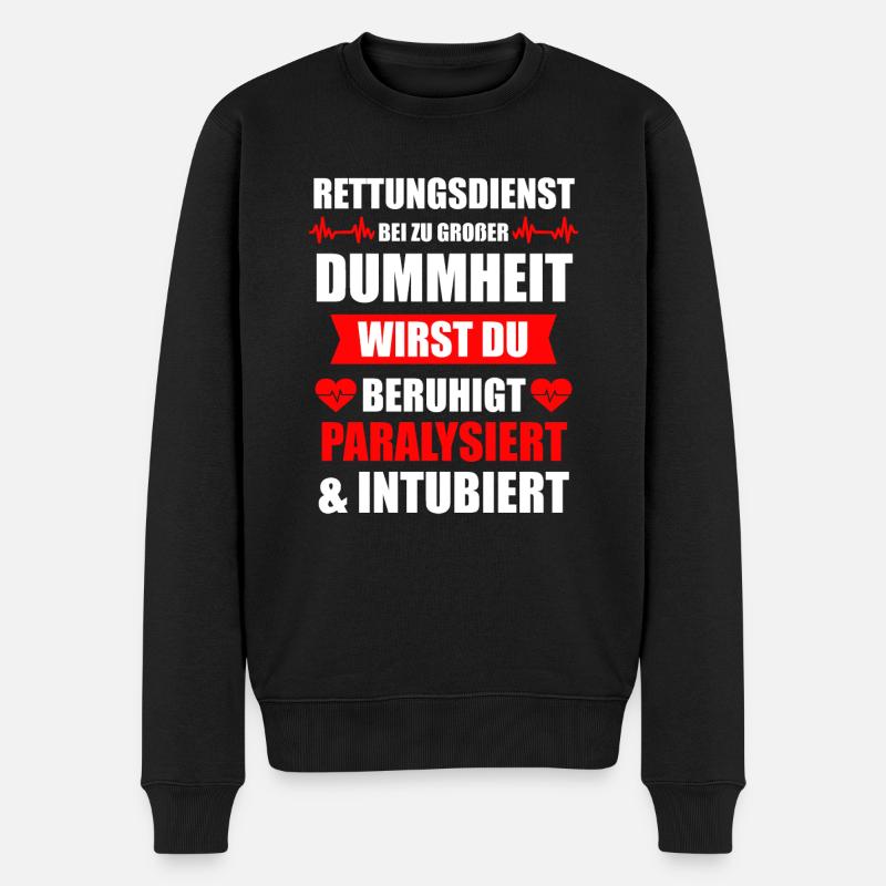 Rettungsdienst Rettungssanitäter Rettungshelfer - Männer Premium Bio Pullover - Schwarz