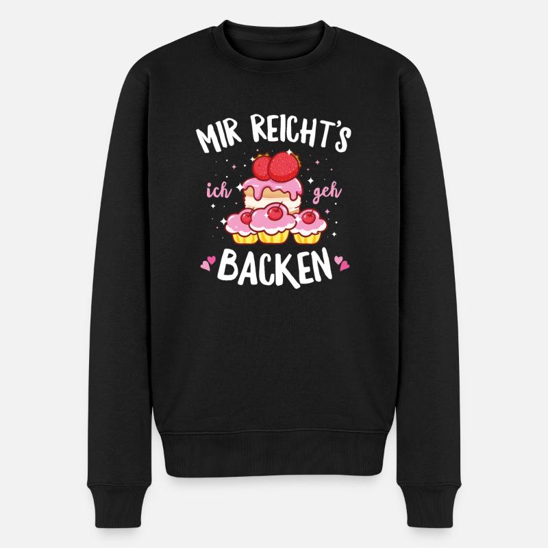 Mir reichts ich geh backen Hobbybäcker Naschkatze - Männer Premium Bio Pullover - Schwarz