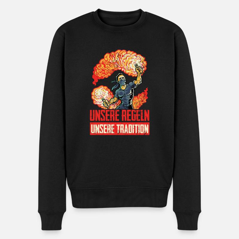 Feuerwerk ist kein Verbrechen Pyro Ultras - Männer Premium Bio Pullover - Schwarz
