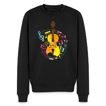 Violon musicien musique - Pull Premium bio Homme - noir - Devant - Nico (187cm)