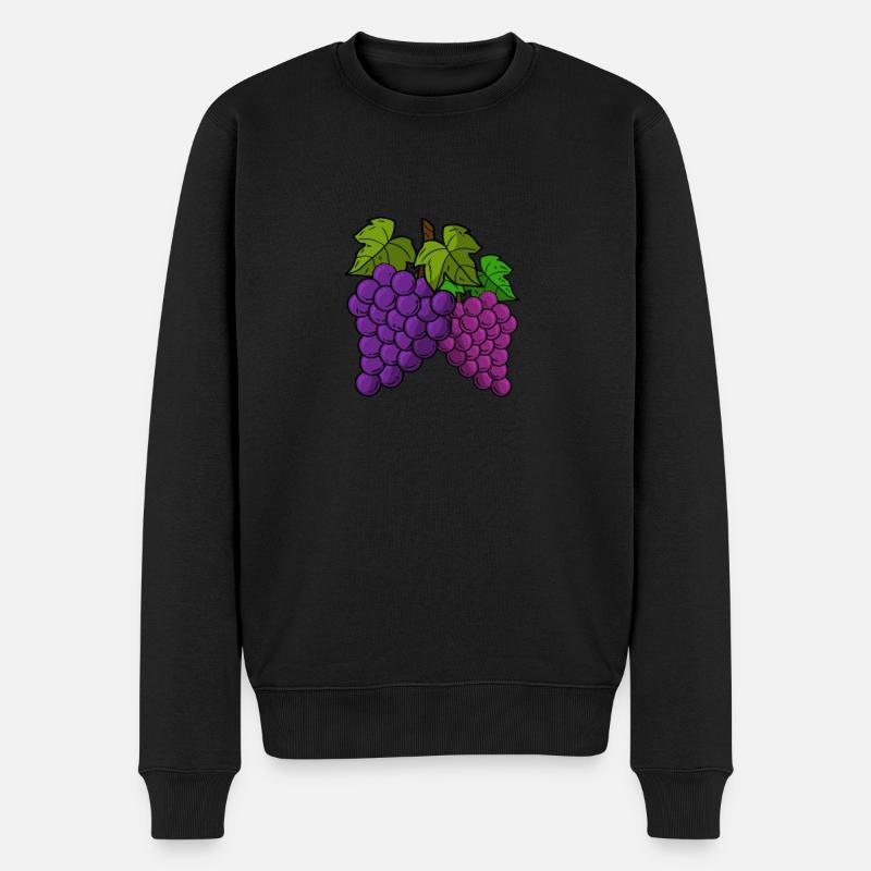 Weintraube - Männer Premium Bio Pullover - Schwarz