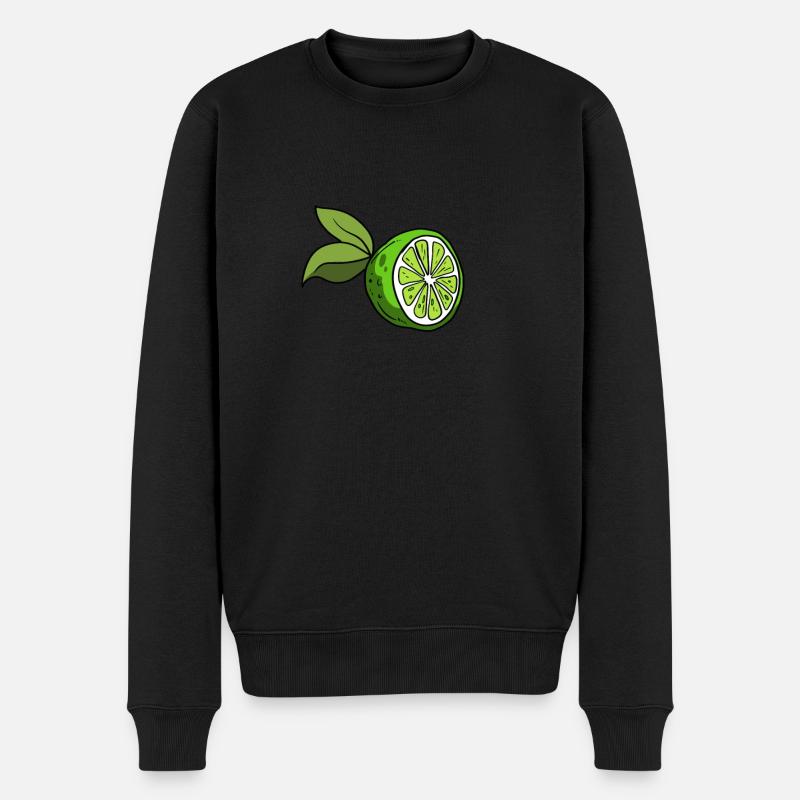 Limette - Männer Premium Bio Pullover - Schwarz