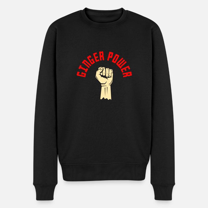 Ginger Power Red Hair Rothaarige Rothaarige Geschenk - Männer Premium Bio Pullover - Schwarz