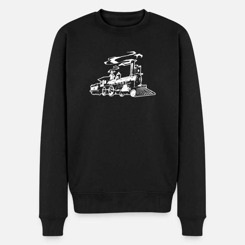 Modelleisenbahn - Männer Premium Bio Pullover - Schwarz