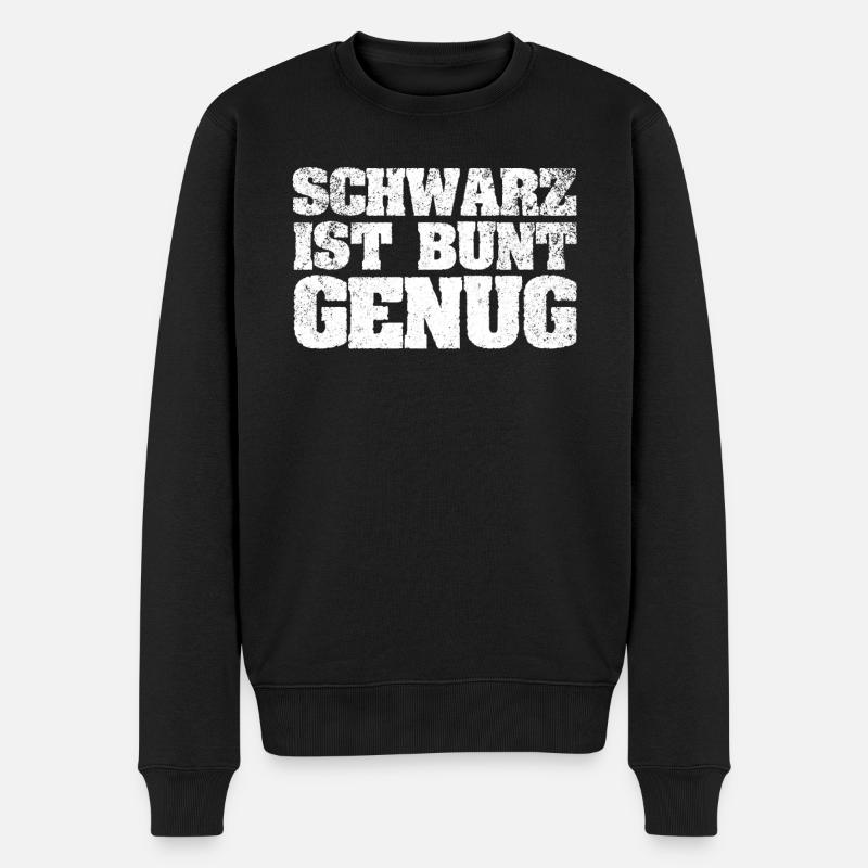 Schwarz ist bunt genug - fröhliches schwarz heute - Männer Premium Bio Pullover - Schwarz