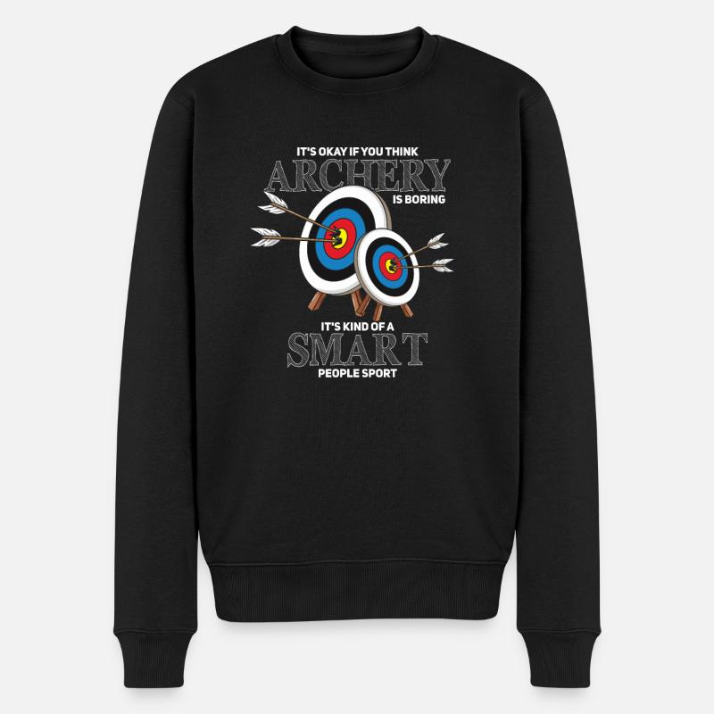 Bogenschießen Bogenschütze Pfeil & Bogen - Männer Premium Bio Pullover - Schwarz