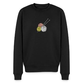 Stricken Handarbeit Garn - Männer Premium Bio Pullover - Schwarz - Vorne - Nico (187cm)