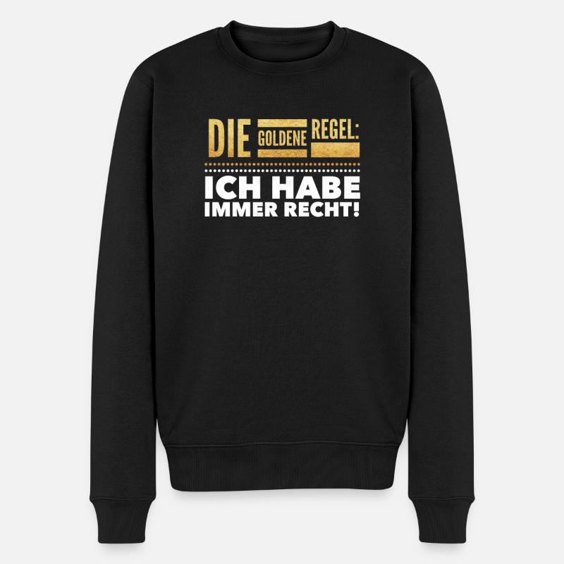 Achtung Klugscheißer - Besserwisser - Idiot - Männer Premium Bio Pullover - Schwarz