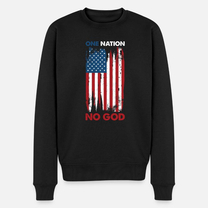 Eine Nation kein Gott Atheismus & Atheist - Männer Premium Bio Pullover - Schwarz