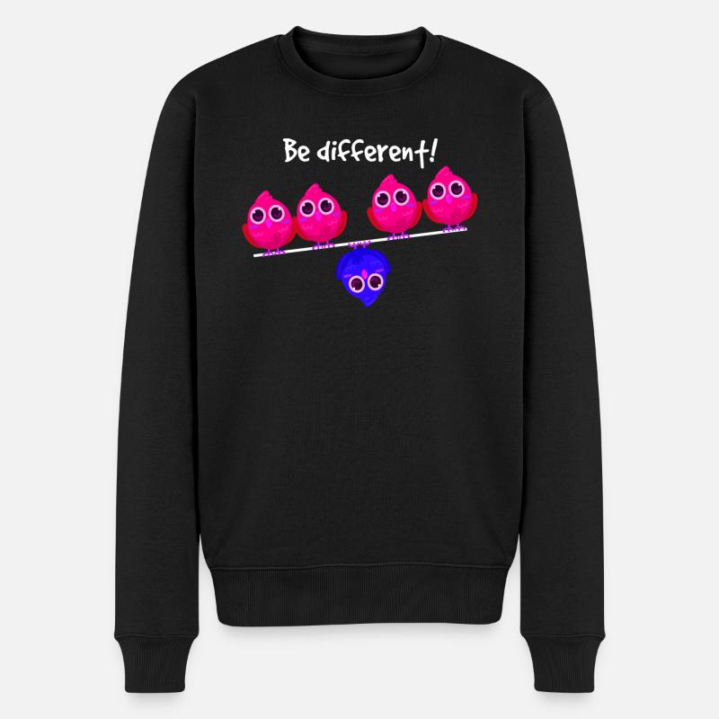 Be different Vögel Vogel Soyez différent Individuel - Pull Premium bio Homme - noir