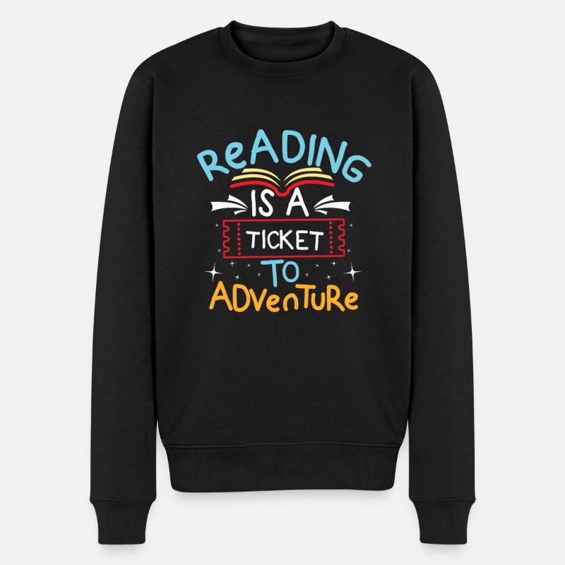 Bücher Bücher lesen Bücher Romane Bücherregal - Männer Premium Bio Pullover - Schwarz