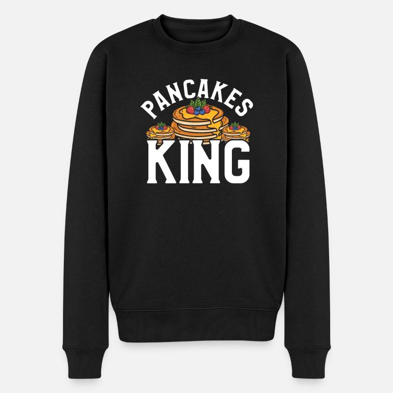 Pfannkuchen König - Männer Premium Bio Pullover - Schwarz