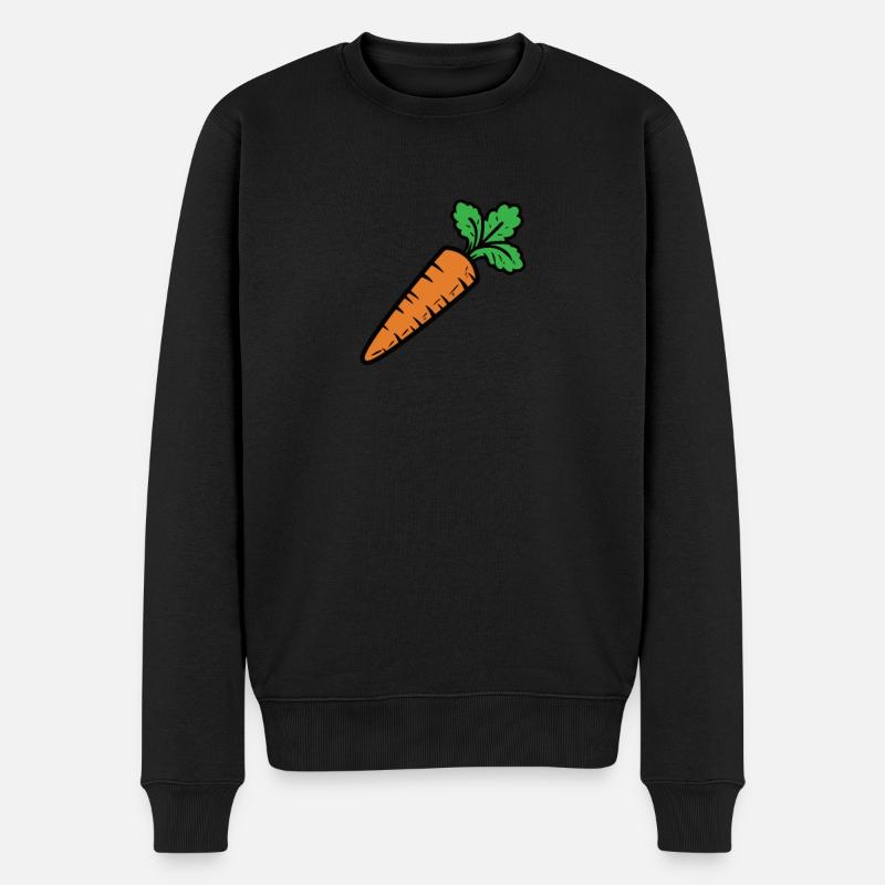 Karotte Möhre Rübe - Männer Premium Bio Pullover - Schwarz