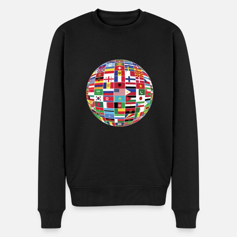 Drapeaux des pays nationaux hispaniques américains - Pull Premium bio Homme - noir