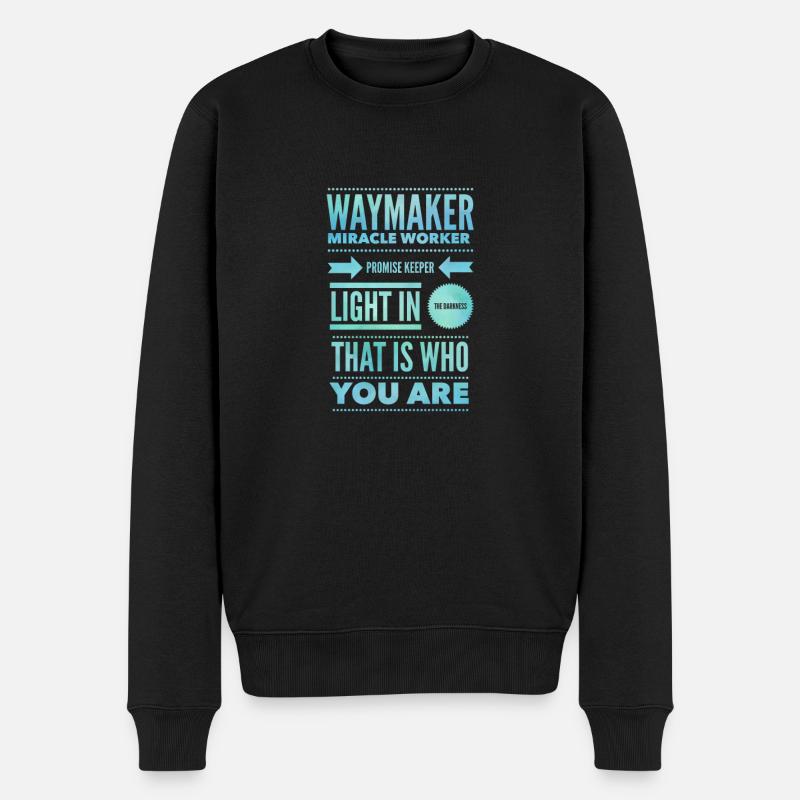 Waymaker & Christliche Kleidung - Männer Premium Bio Pullover - Schwarz