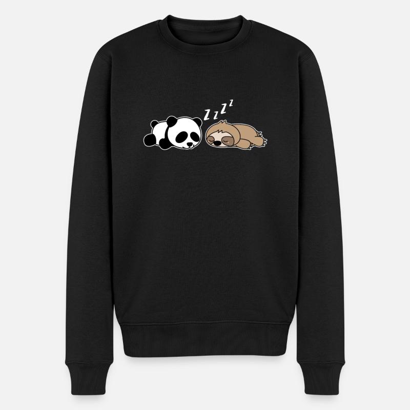 Panda paresseux - Pull Premium bio Homme - noir