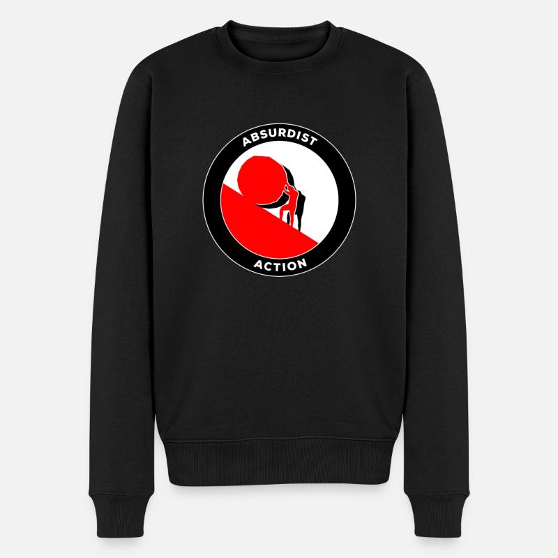 Sisyphos Absurd Absurdismus Philosophie Antifa - Männer Premium Bio Pullover - Schwarz