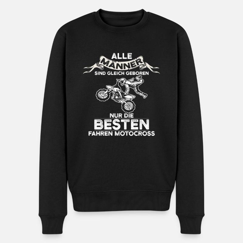 Die Besten Männer fahren Motocross Motorrad - Männer Premium Bio Pullover - Schwarz