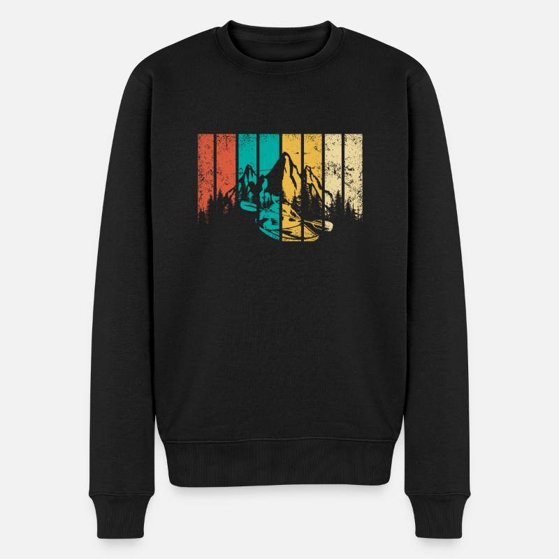 Retro Kajak Kayak Kajaker - Männer Premium Bio Pullover - Schwarz
