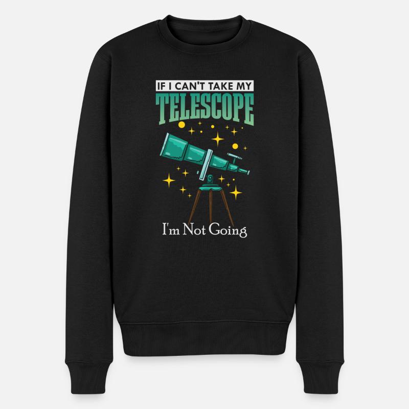 Astronom Astronomy Sternenkunde Telescope Weltraum - Männer Premium Bio Pullover - Schwarz