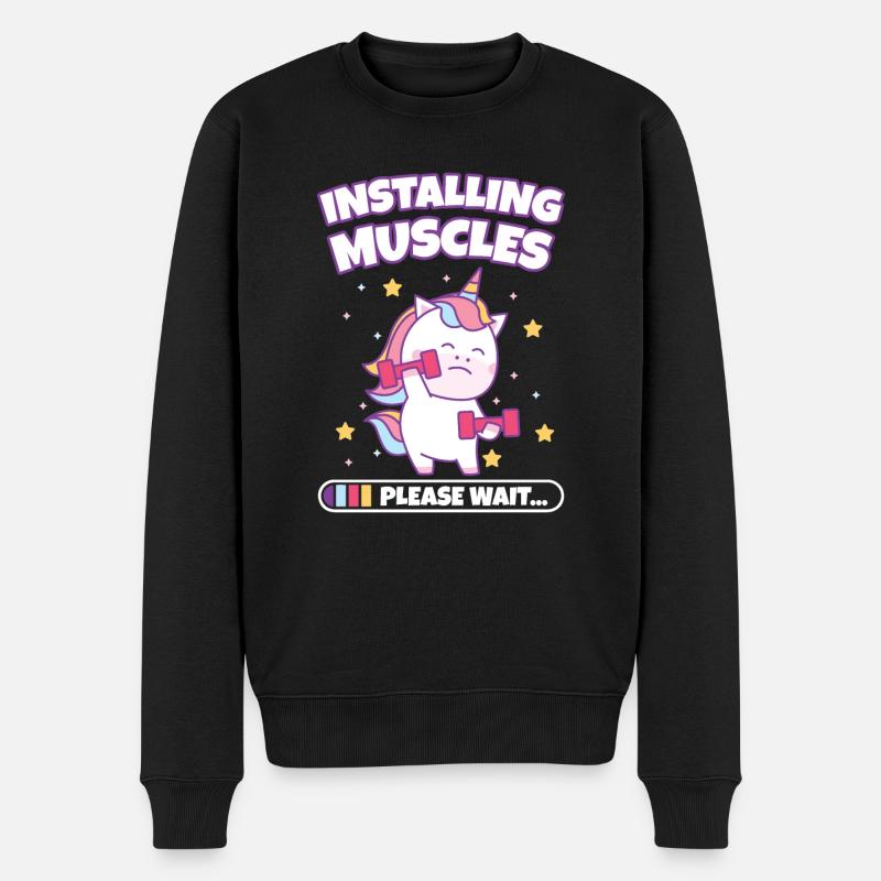 Unicorndress - Einhorn Fitness - Männer Premium Bio Pullover - Schwarz