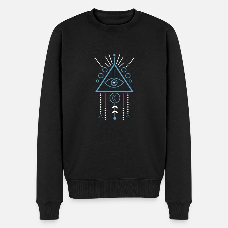 Symbole Illuminati Triangle maçonnique Dreamcatcher - Pull Premium bio Homme - noir