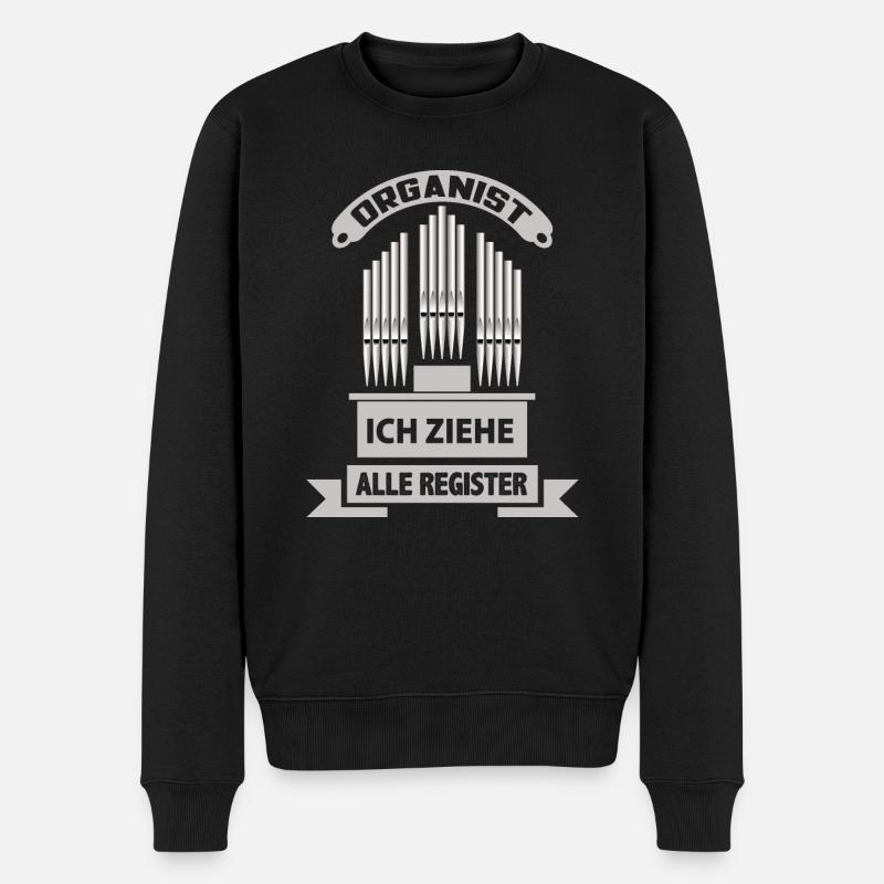 Orgel Organist Orgeler Kirche Organistin Orgelerin - Männer Premium Bio Pullover - Schwarz
