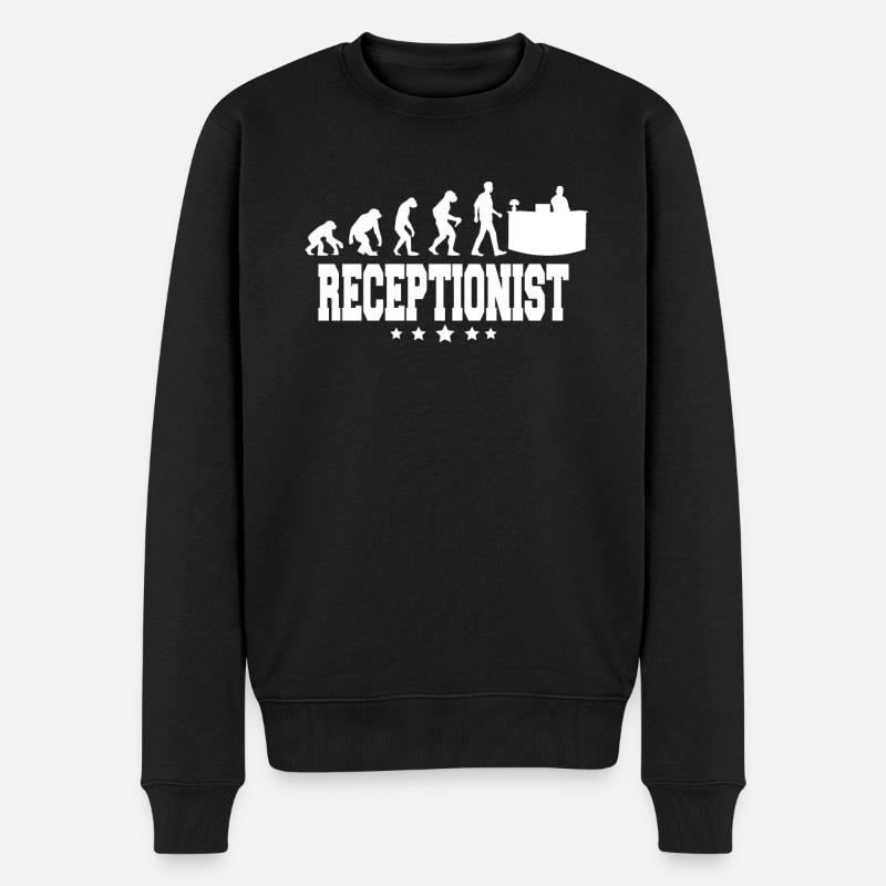 évolution de la réceptionniste - Pull Premium bio Homme - noir