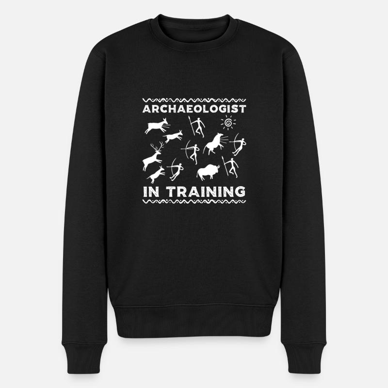 Archäologe in der Ausbildung Höhlenkunst - Männer Premium Bio Pullover - Schwarz