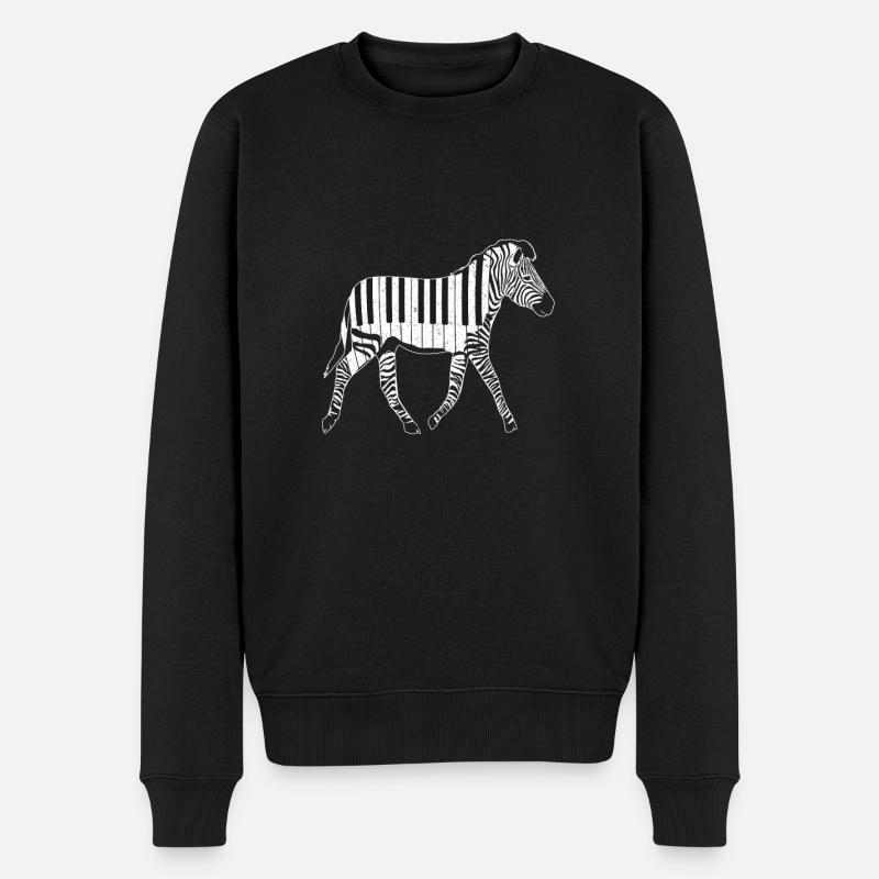 Zebra Klaviertastaturen Klavierspieler Pianist - Männer Premium Bio Pullover - Schwarz