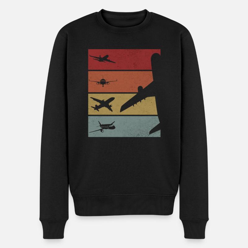 Cadeau d'avions de pilote d'avion - Pull Premium bio Homme - noir