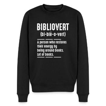 Bibliovert Bibliophile Bookish Book Lover - Männer Premium Bio Pullover - Schwarz - Vorne - Nico (187cm)