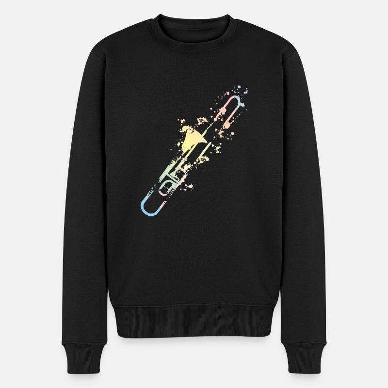Splash Posaune - Männer Premium Bio Pullover - Schwarz