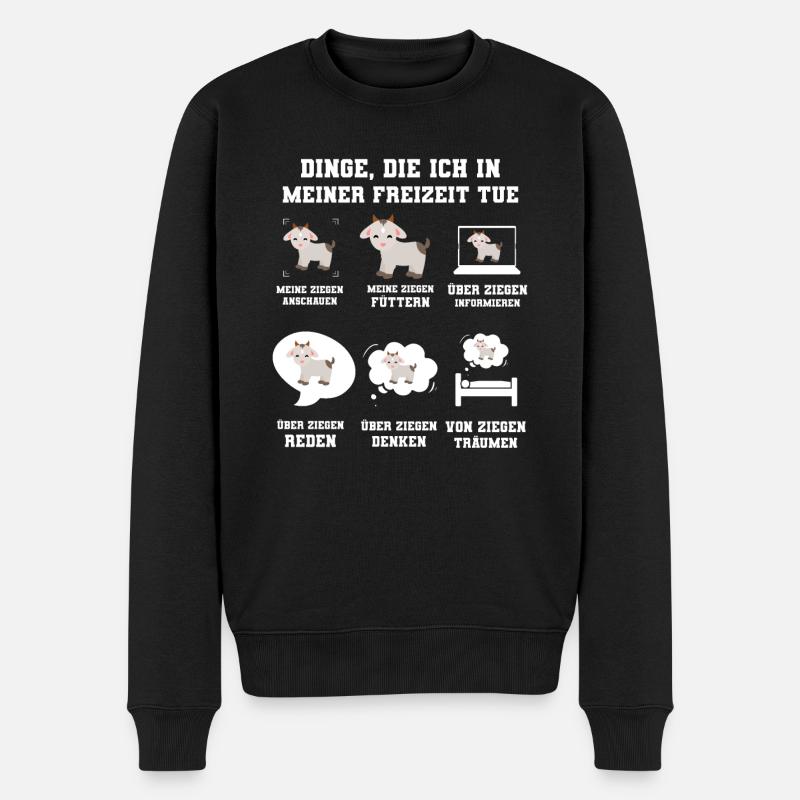 Ziege Ziegen Ziegenbock Geschenk - Männer Premium Bio Pullover - Schwarz
