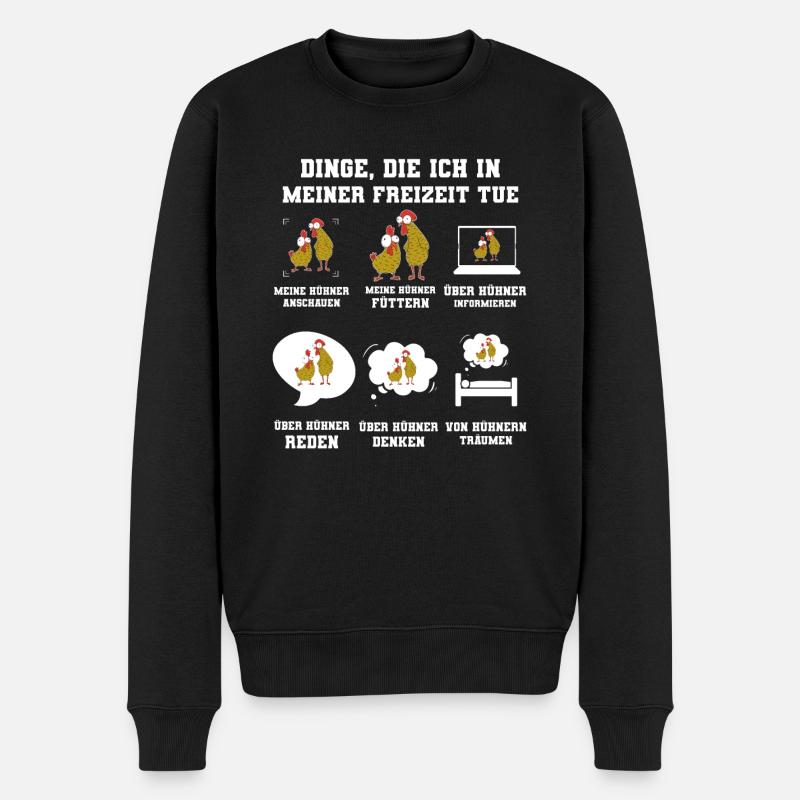 Huhn Hühner Hühnerstall Geschenk - Männer Premium Bio Pullover - Schwarz