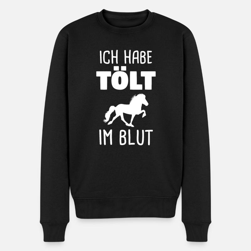 Isländer Islandpferd Islandpferde Geschenk - Männer Premium Bio Pullover - Schwarz