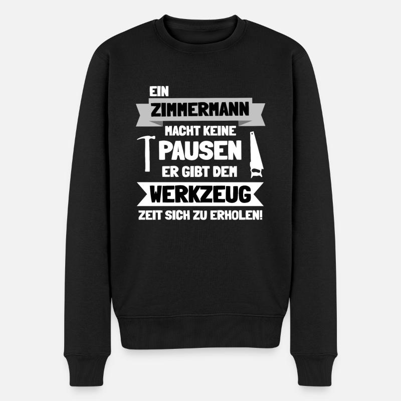 Zimmermann Zimmerer Handwerk Zimmerei Geschenkidee - Männer Premium Bio Pullover - Schwarz