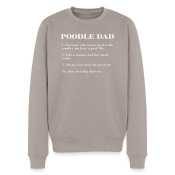 Poodle Dad Description FUNNY POODLE TEE SHIRT - Männer Premium Bio Pullover - Taupe - Vorne - Nico (187cm)
