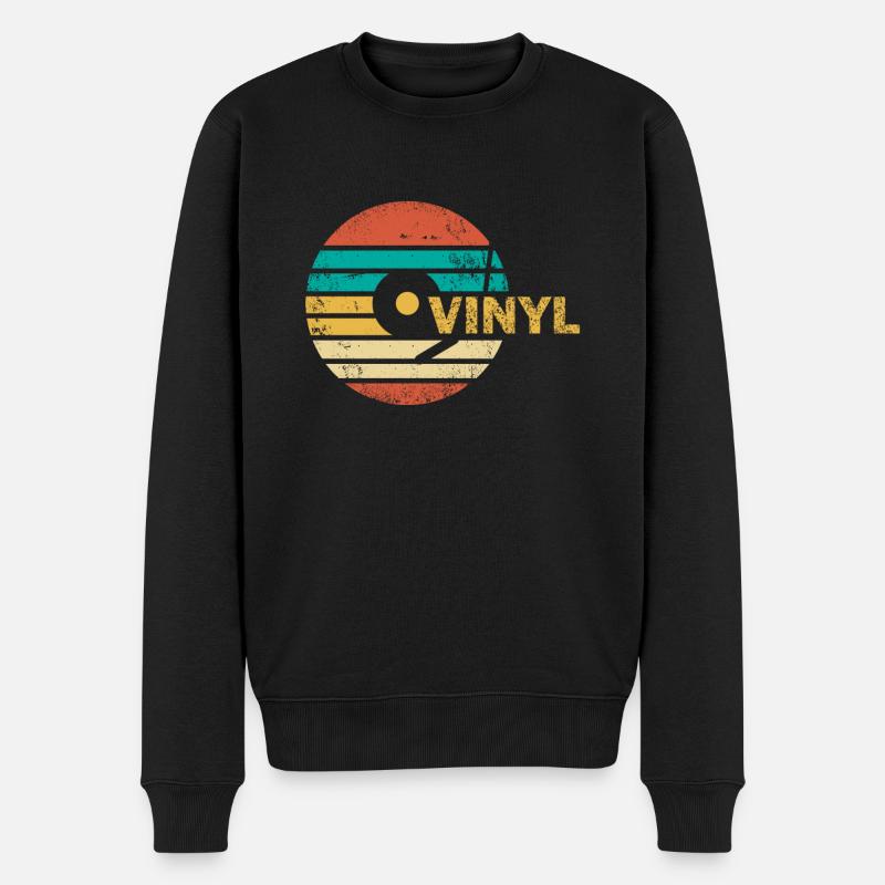 Vinyl Schallplatte - Männer Premium Bio Pullover - Schwarz