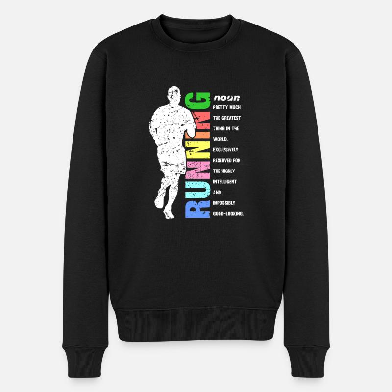 Marathonläufer Geschenk Spaß Läufer Definition Läufer - Männer Premium Bio Pullover - Schwarz